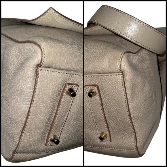 Anya Hindmarch  Bathurst Satchel Shoulder Bag Blue Beige Leather - Picture 8 of 15
